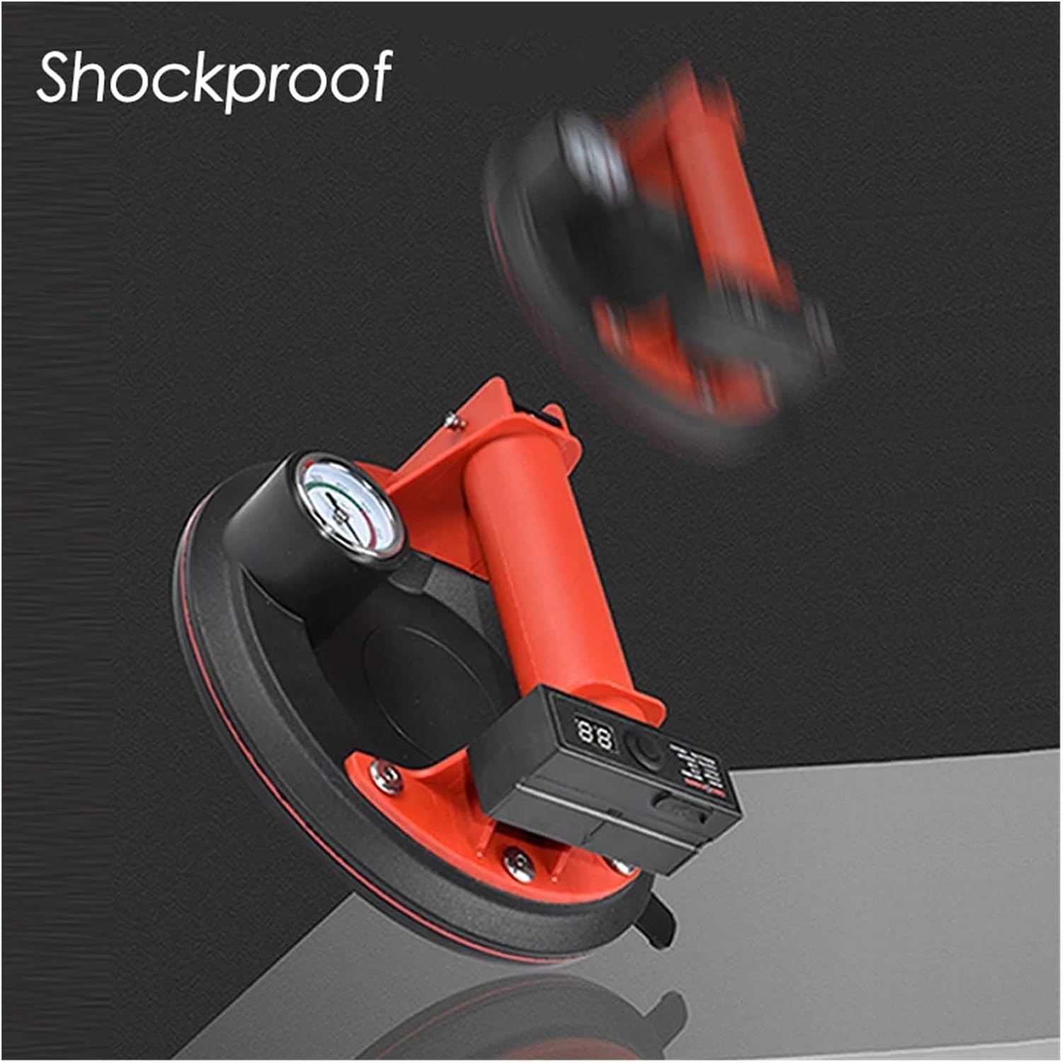 Reliable Hold Electric Vacuum Suction Cup Type-C Charging 200KG Load Capacity Heavy-Duty Moving Lifter for Glass Granite Tile Lifting Tool for Reliable Hold(Red 900 Carton Pack)