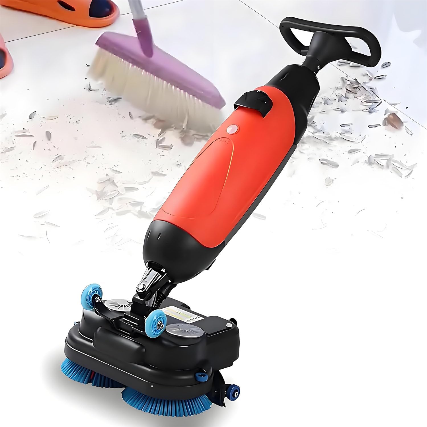 Multi-Functional Floor Buffer Polisher Machine, Commercial Floor Washer Dual Brush, 13000 Sqft/H, with 18" Cleaning Width, Efficient Cleaning for Home and Commercial Spaces