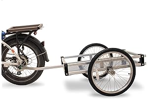 WIKE Aluminum Flatbed Bike Trailer for Heavy Duty Cargo Transport