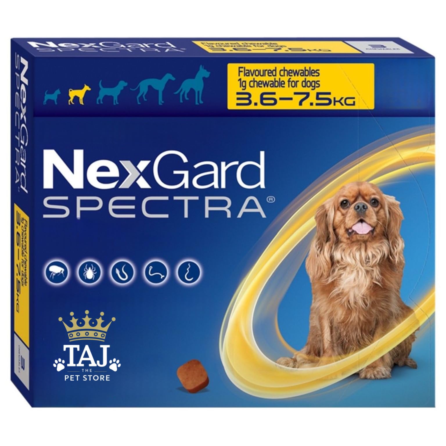 (OG) TAJ NEXGARD Spectra Chewable Tablets for Dogs of (3.6-7.5 kg)||Imported|| (1 Tablet) (B0DDZQ2RT9) Amazon Price History, Amazon Price Tracker