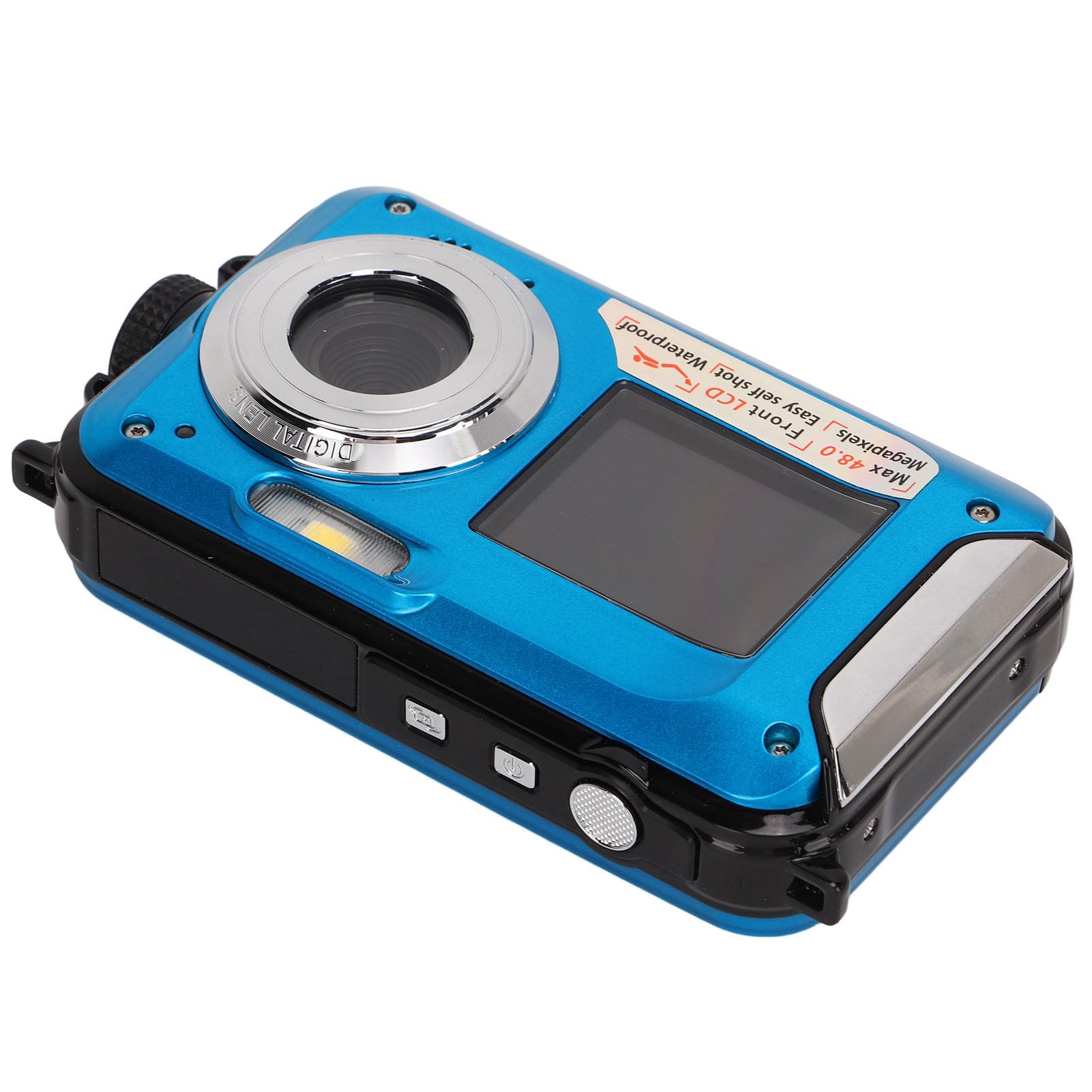 Appareil Photo numérique étanche 2,7K 48MP pour plongée jusqu'à Caméra compacte avec écran LCD et Carte SD Incluse. Idéal pour Les Photos et vidéos sous-Marines en Bleu.