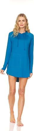 Swiss Alps Womens Hooded UPF 40+ Sun Protection Moisture Wicking Swim Cover-Up Dress