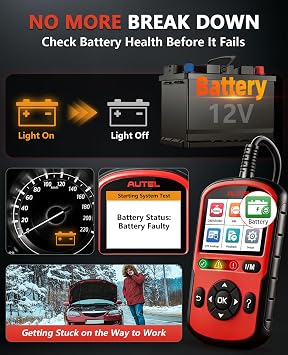 Autel OBD2 Scanner AutoLink AL549, Car Check Engine Code Reader with ABS, Car Battery Tester & Alternator Tester, Plug and Play, Upgrade Ver. of AL519 AL319 AL329 ML519 OBDII CAN Diagnostic Scan Tool