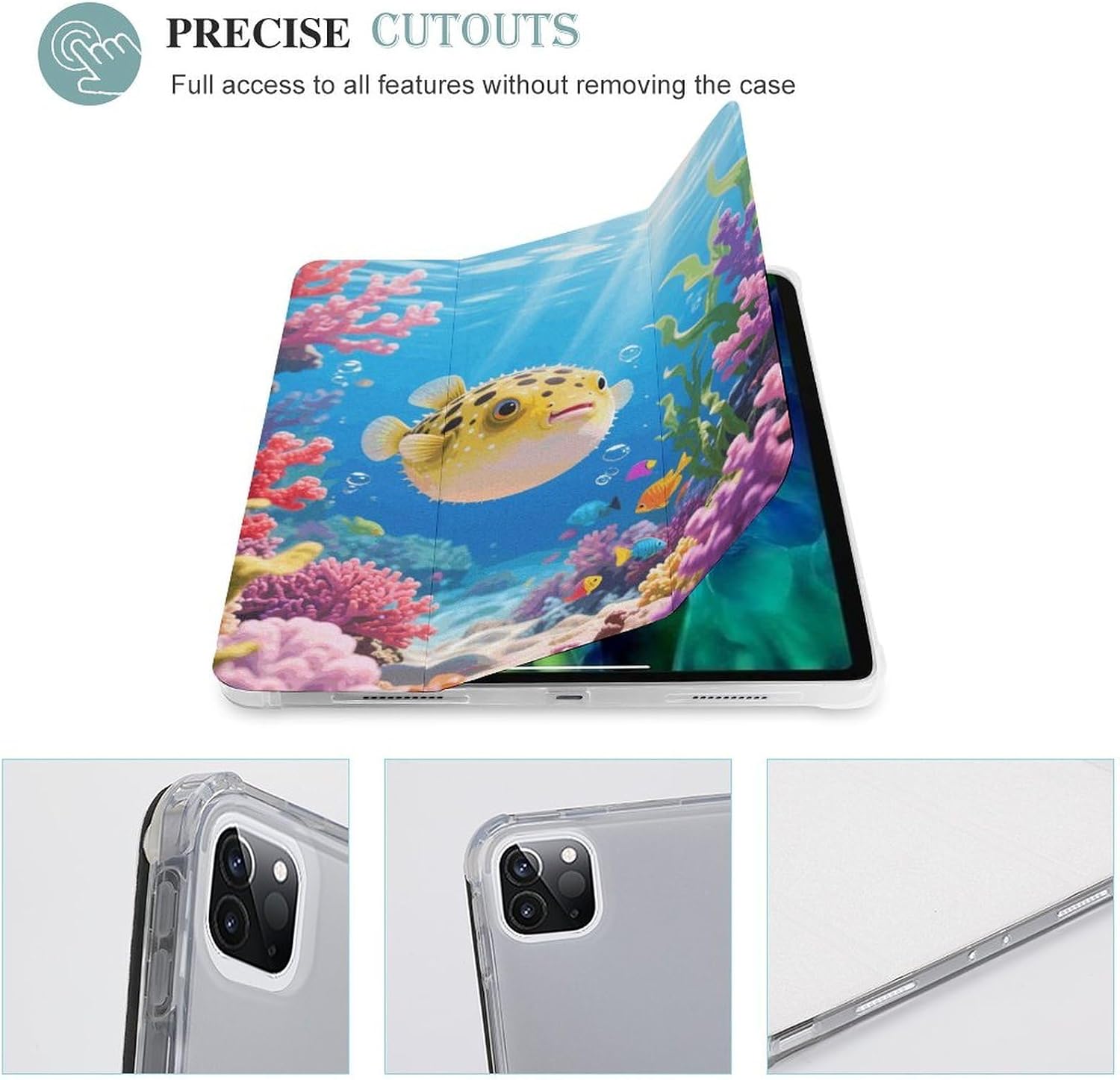 Fish 12.9 in Trifold for iPad Case with Pencil Holder image 4