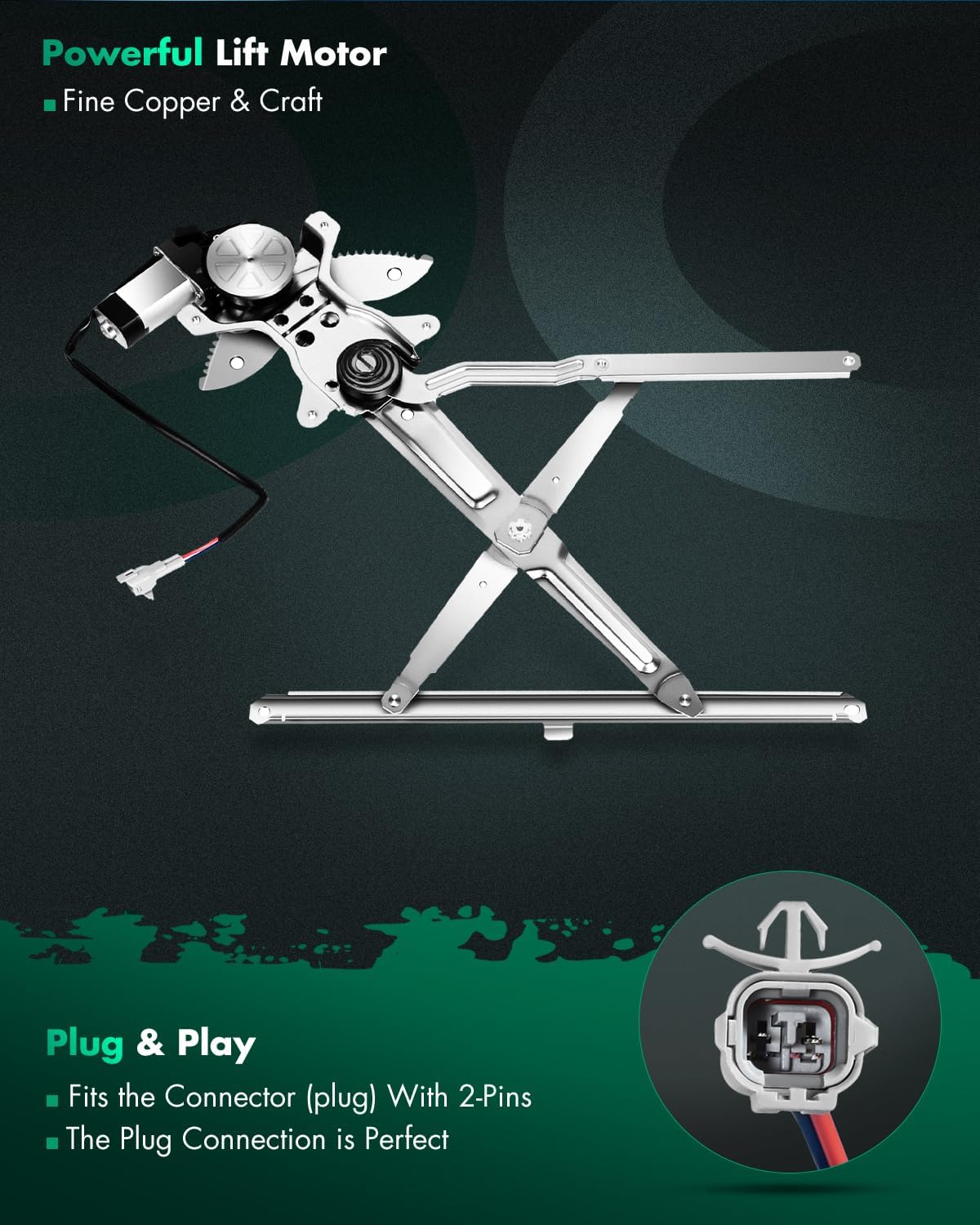 SCITOO Front Left Driver Side Power Window Regulator with Motor Replacement for 1995-2004 for Toyota for Tacoma,Replace# 741-799