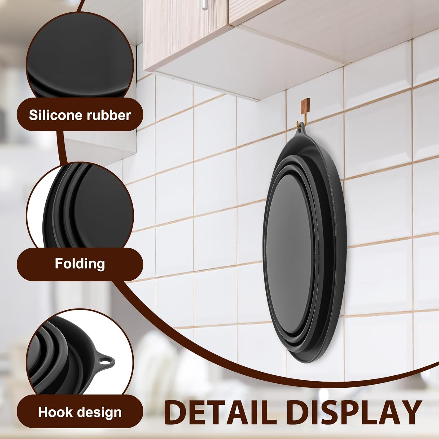 Face Bowl for Ice with Built-in Icetray, Collapsible Silicone Bowl for Face Ice Bath, Space Saving Wash Basin for Cold Plunge Therapy, Skin Tightening & Acne Relief, Spa Tool for Home Travel (Black) - Image 4