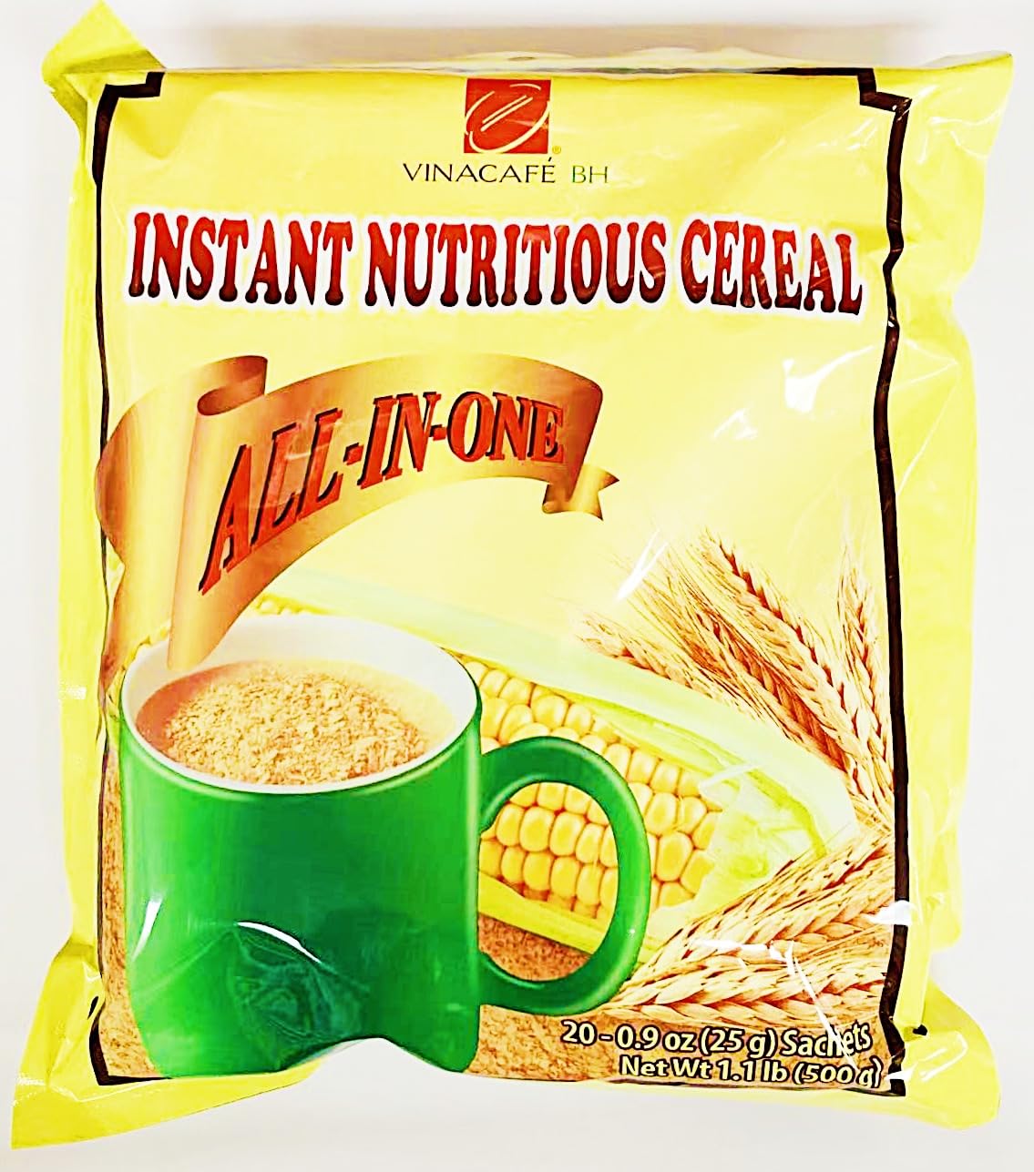 Instant Nutritious Cereal,Breakfast Drink Mix, 1.1 lb (500g), 20 Single Serve Sachets