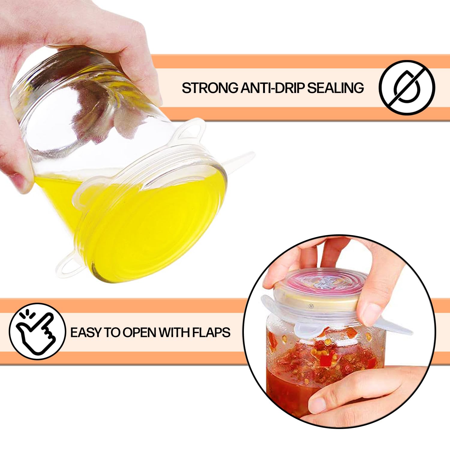 Tappi Per Lattine In Silicone - 6,5 Cm, Riutilizzabili, Senza BPA, Lavabili In Lavastoviglie | Sigillano Barattoli E Lattine - Foto 5