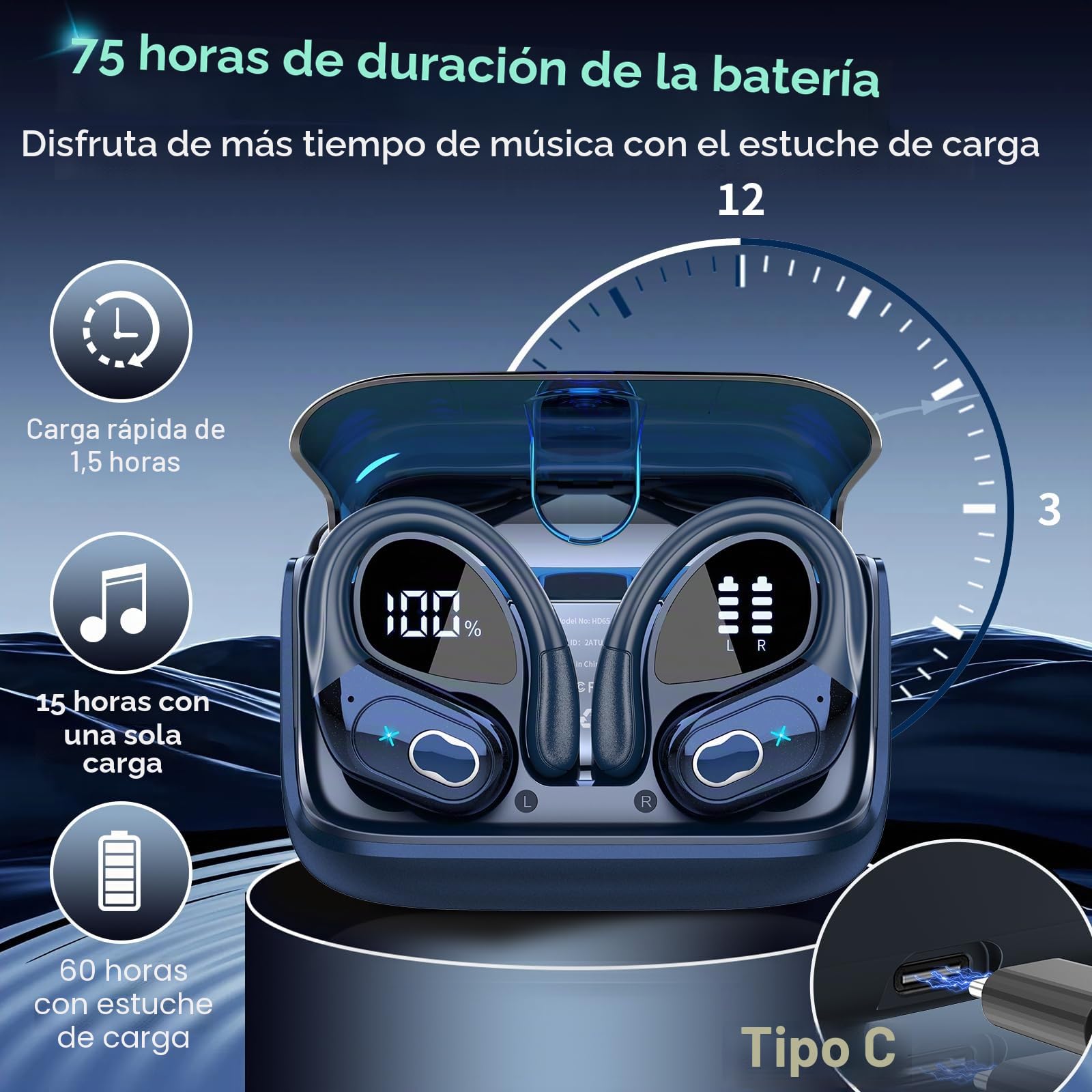 STECEi AI Auriculares Traductor en Tiempo Real(2026), 3 in 1 AI Auriculares Traductor, Bluetooth 5.4, Negocios/Aprendizaje/Reunirse Azul