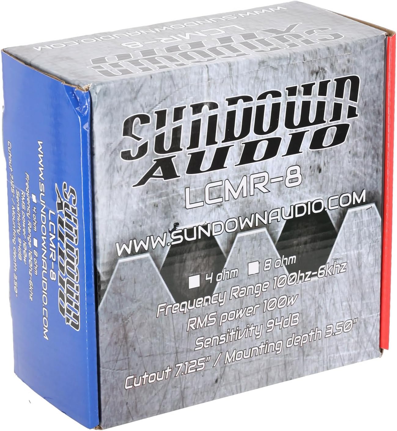 Sundown Audio LCMR-8 S-LCMR88 100-Watt RMS 8 in Car Audio Midrange Speaker 8 Ohm, Phase Plug, 120Hz-6kHz Response, for Vehicle Stereo, 2-Piece