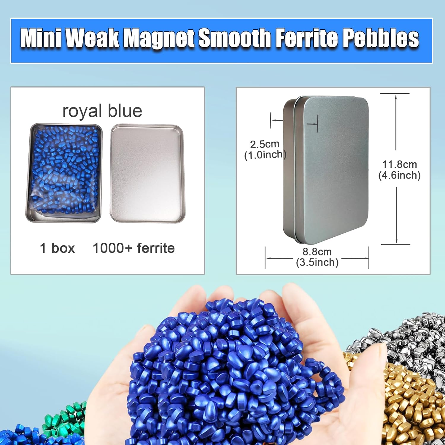 Magnetic Ferrite Putty Rock, More Than 1000 Mini Weak Magnet Smooth Ferrite Pebbles, Small Magnetic Beads Fidget Adults Toys for Office,Tiny Magnet Balls Fidget Toys for Adults and ADHD