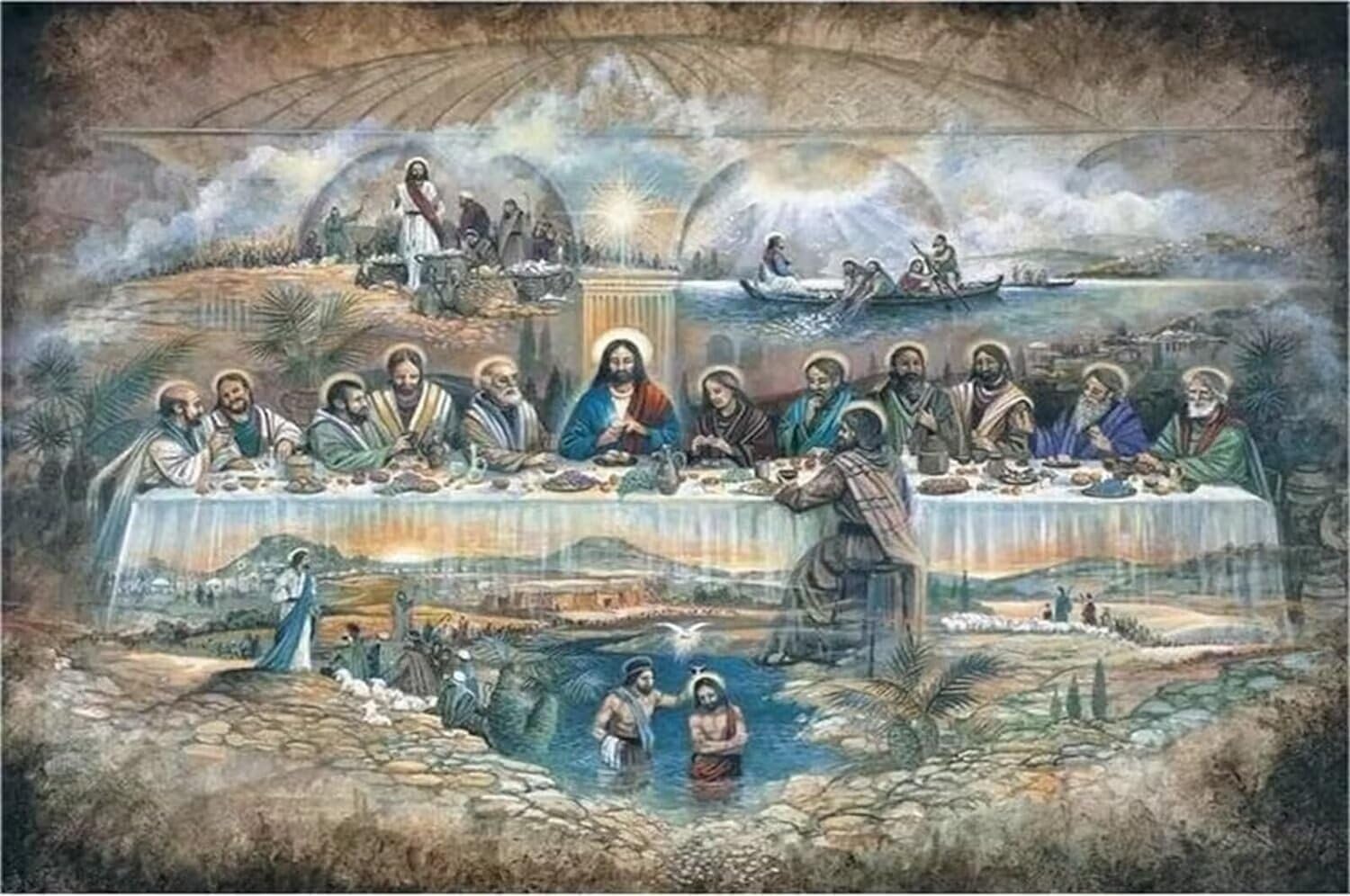 Malen nach Zahlen für Erwachsene und Kinder, DIY religiöses Leinwand-Ölgemälde-Set, inklusive Acrylfarbe, lustiges und kreatives Kunstprojekt