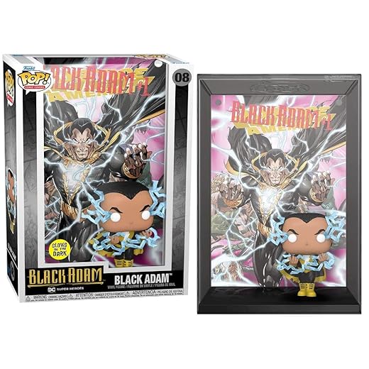 Funko Pop! Comic Cover: Dc - Black Adam (Glow), 64070, Multicolor, Talla Única