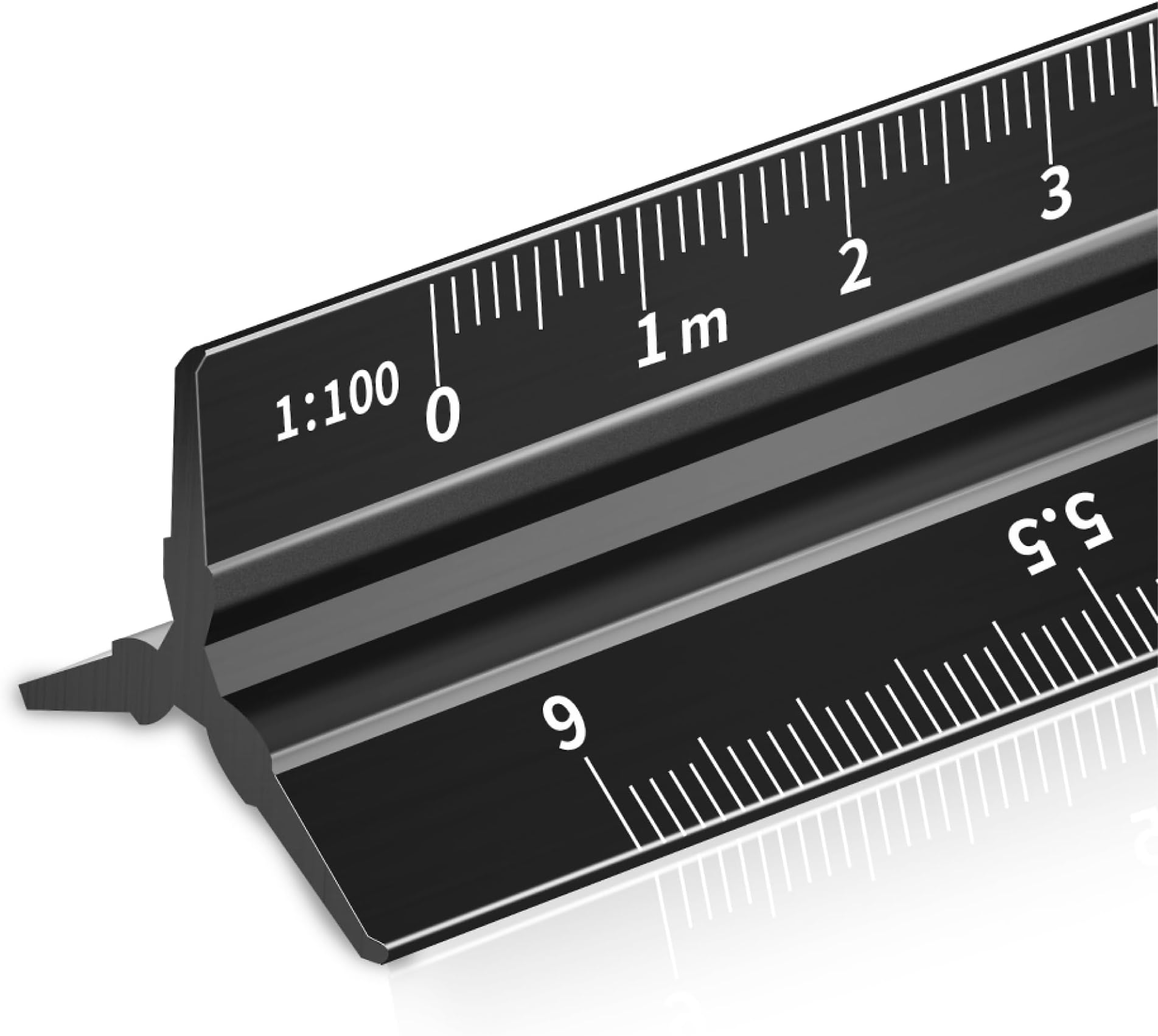 Architectural Metric Scale Ruler: 30cm Ruler, Aluminum Architect Scale, Laser Etched Triangle Scale Ruler, Scale Ruler for Blueprint, Drafting Ruler, Metal Scale Ruler, Architecture Ruler