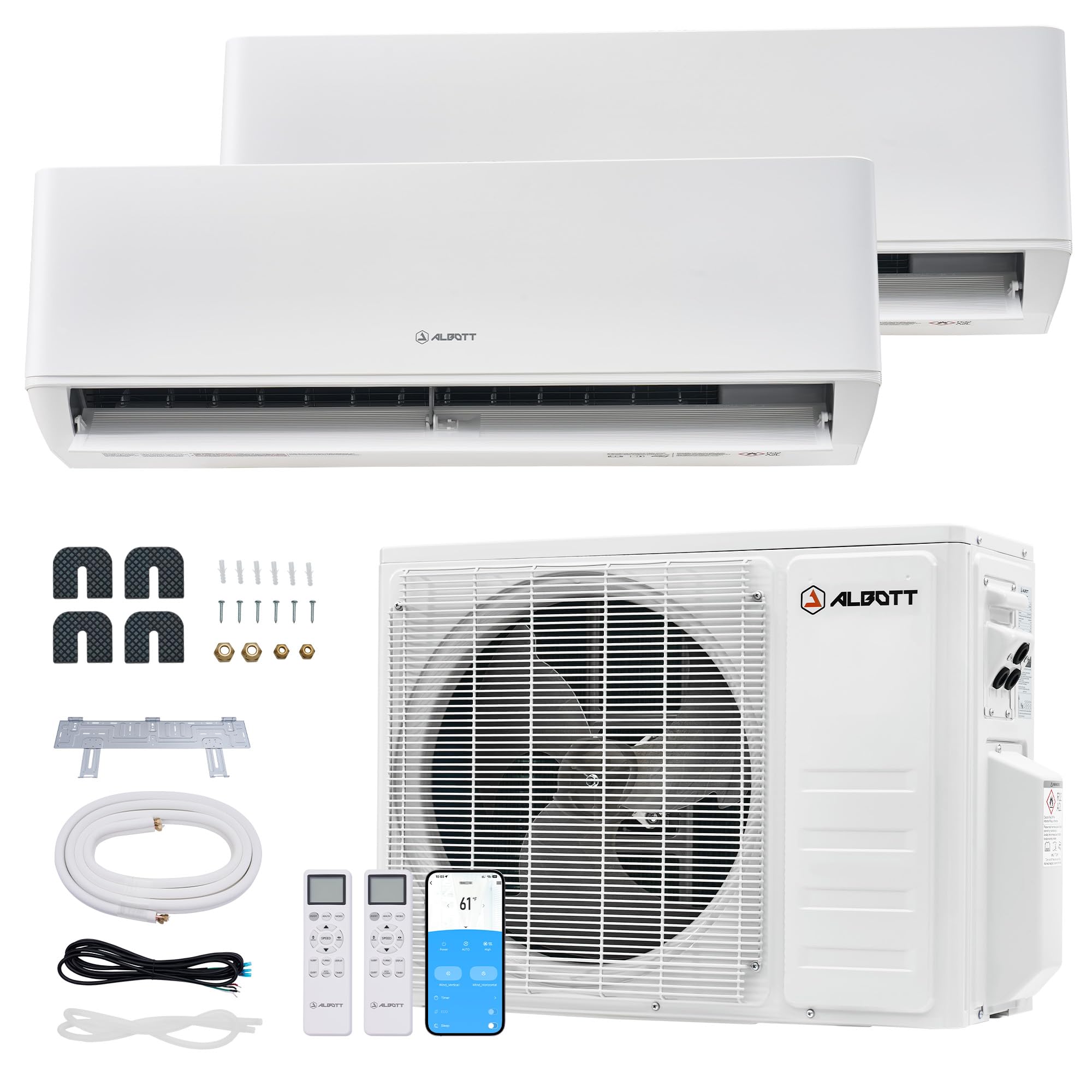 Albott 12K+12K BTU Dual Zone Mini Split