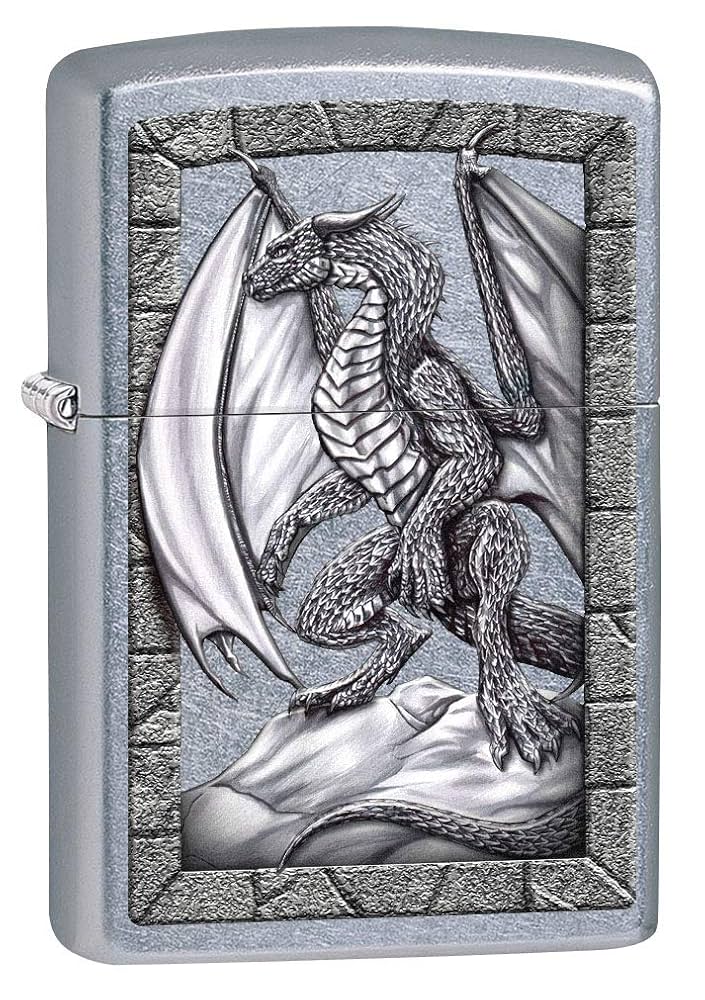 Amazon.com: Zippo Lighter: Dragon on Rock - Street Chrome