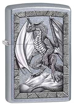Amazon.com: Zippo Lighter: Dragon on Rock - Street Chrome