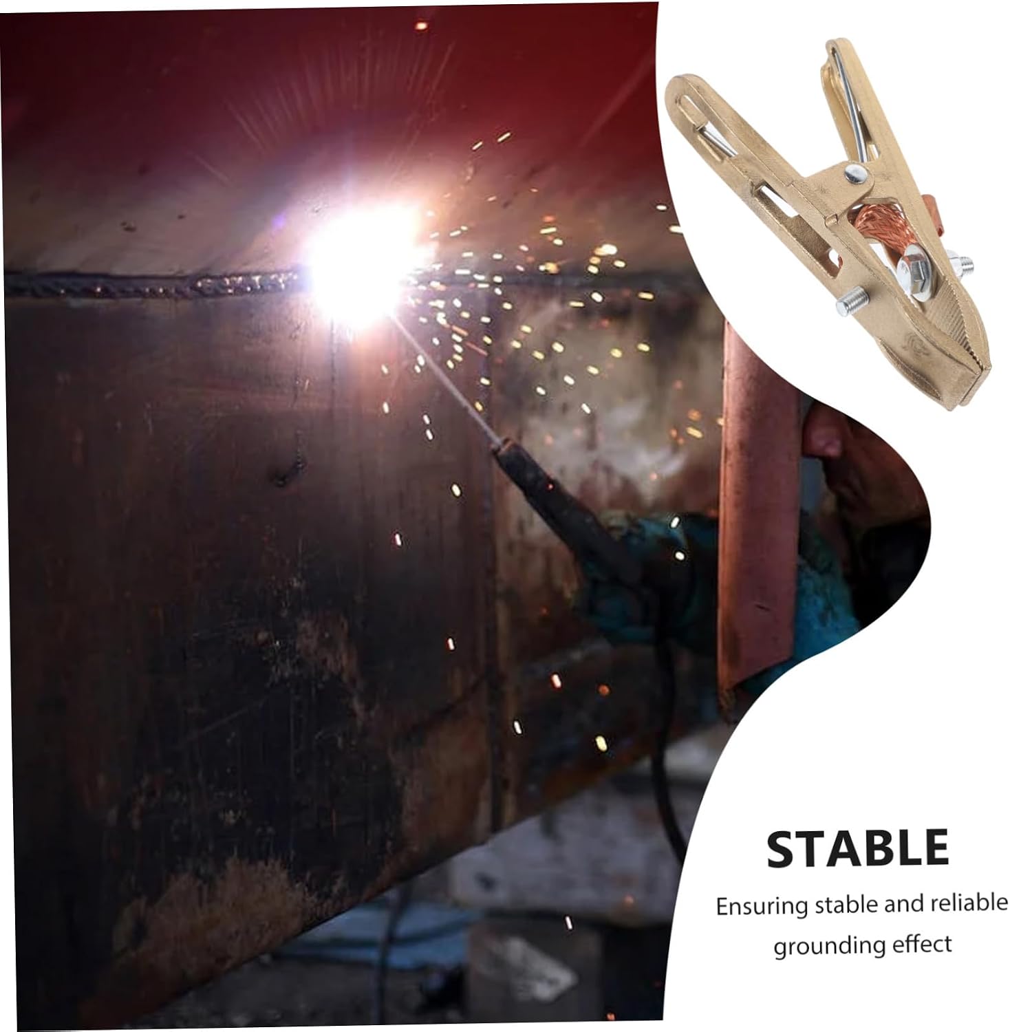 OSALADI Heavy Duty Copper Ground Clamp 500A for Welding Electric Ground Clamp High Conductivity Suitable for Grounding Rods and Welding Applications