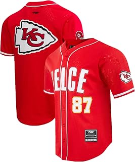 Pro Standard Men's Travis Kelce Red Kansas City Chiefs Mesh Button-Up Baseball Jersey