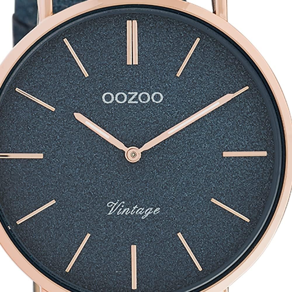 Oozoo Orologio da polso da donna blu scuro analogico C20203 serie vintage cinturino in pelle UOC20203 orologio analogico, oro rosa, blu scuro Oozoo Orologio da polso da donna blu scuro analogico C20203 serie vintage cinturino in pelle UOC20203 orologio analogico, oro rosa, blu scuro