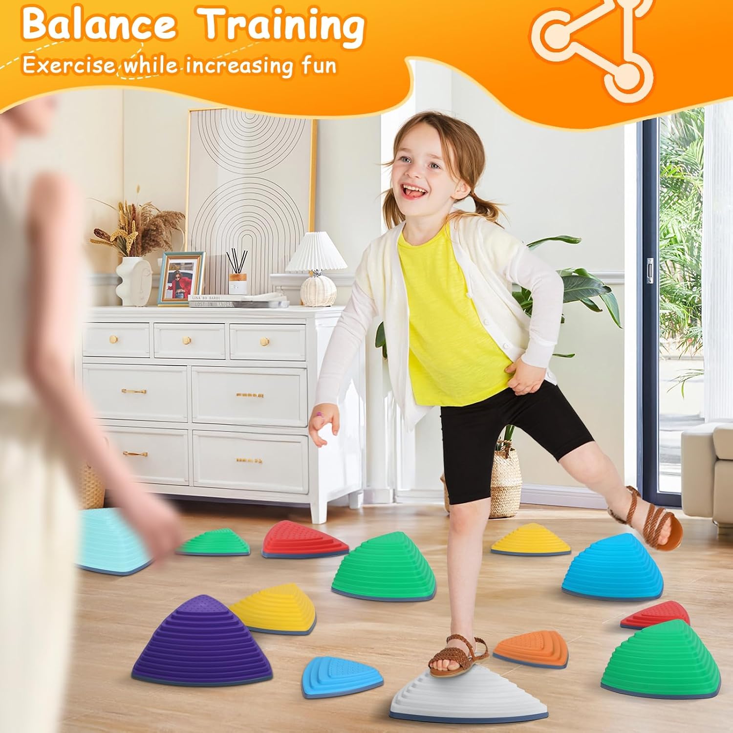 Stepping Stones for Kids, 13Pcs Toddler Stepping Stones for Toddlers 1-3, Non-Slip Plastic Balance Toddler Stepping for Children's, Best Gift for Kids Multicolor
