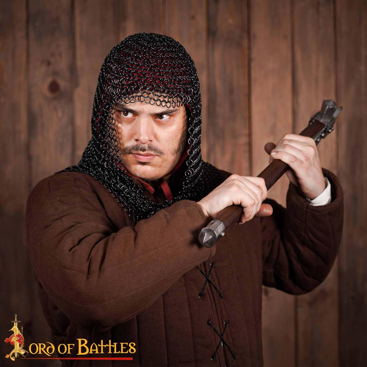 Pack of Chainmail Coif and Cotton Padded Arming Cap Protector Under Armor Chainmail Coif Ideal for LARP, Renfair - Image 2