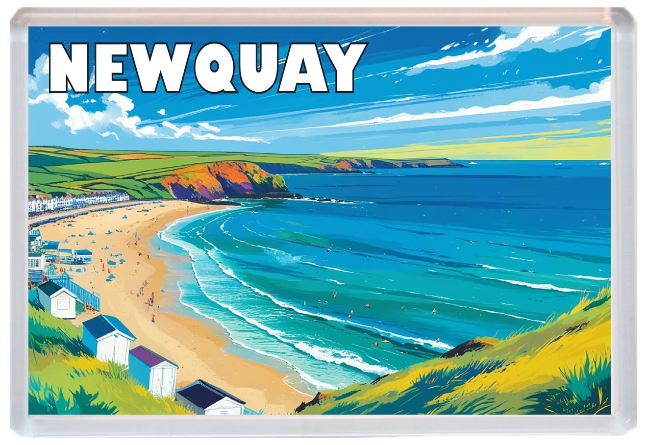 Newquay - Cornwall - Jumbo Artistic Fridge Magnet 96 x 67mm BBSFHM1894