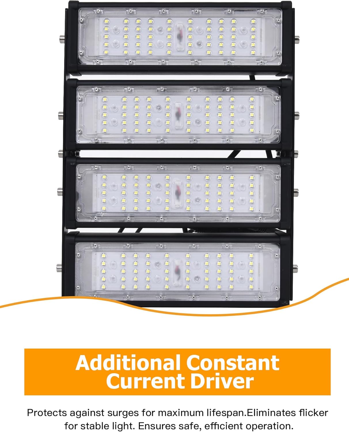 WERISE 200W Stadium Lights Outdoor, IP66 Waterproof 40000LM 200LM/W Super Bright LED Flood Light with Plug, 6000K Daylight White 100-277V Floodlight Security Lighting for Yard Parking Lot