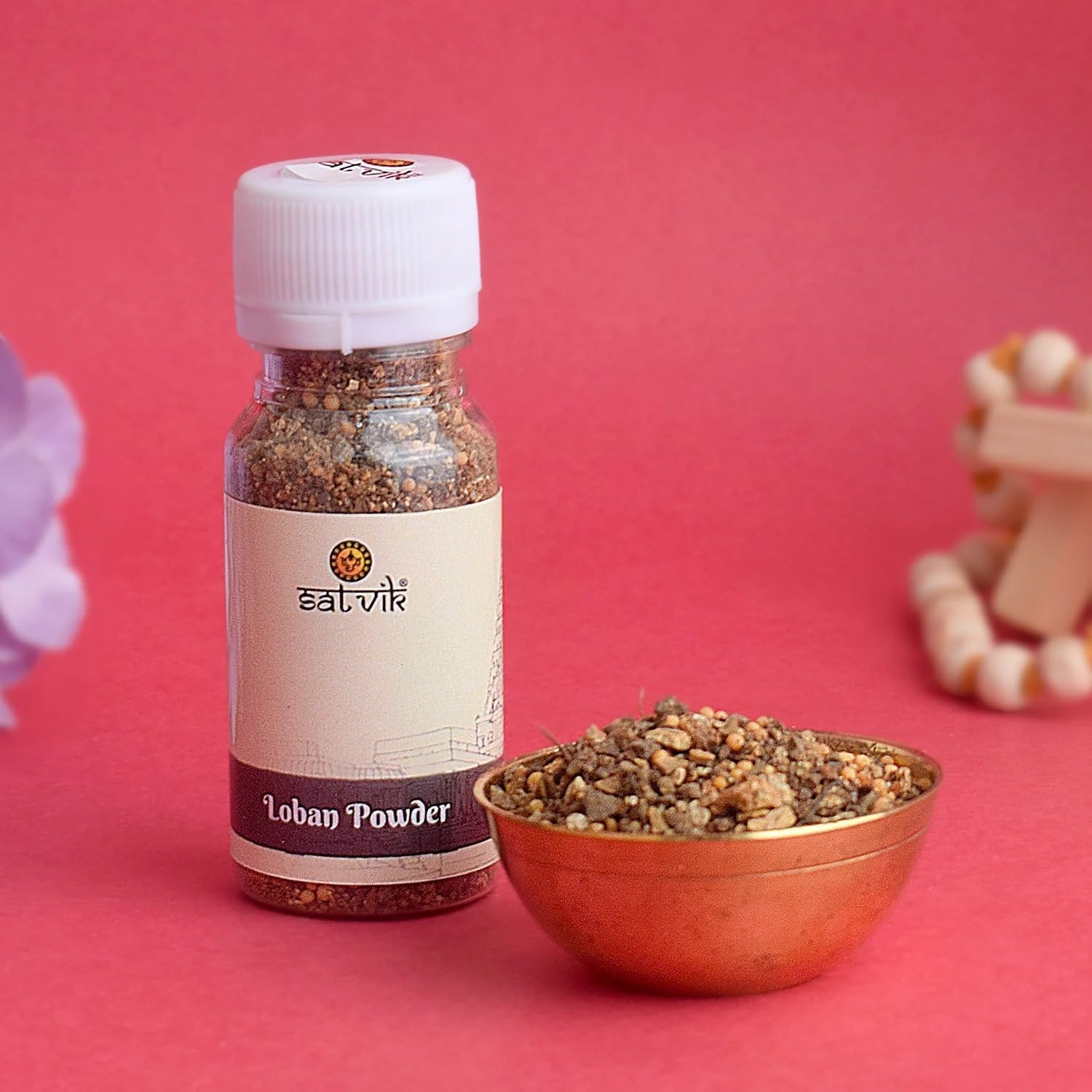 SATVIK Pack of 2-50 Grams Each l 100% Pure Natural Loban Powder for Pooja | Shudh Loban for Indian Rituals, Yajnas, and Fire Sacrifices Puja Essential l Puja Items