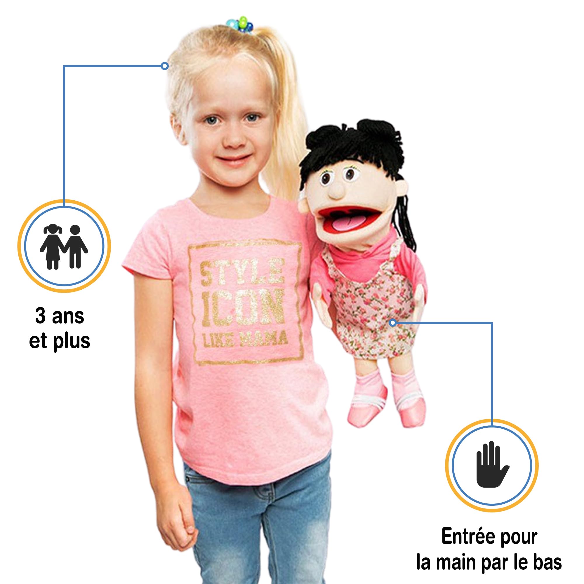 ''Susie'', 14In Glove Puppet, Peach -Affordable Gift for your Little One! Item #DSPU-SP3571 by Silly Puppets