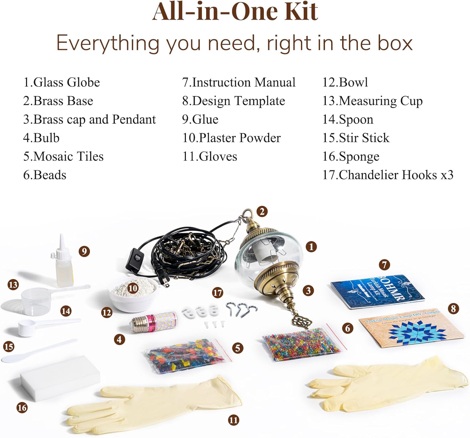 DIY Turkish Mosaic Lamp Kit, 5.2"D Plug-in Stained Glass Pendant Hanging Lamp Making Kit with 15ft Cord-No Skills Needed,Mosaic Art & Craft Project Kits for Adults&Teens, Make Your Own Lamp,Pink