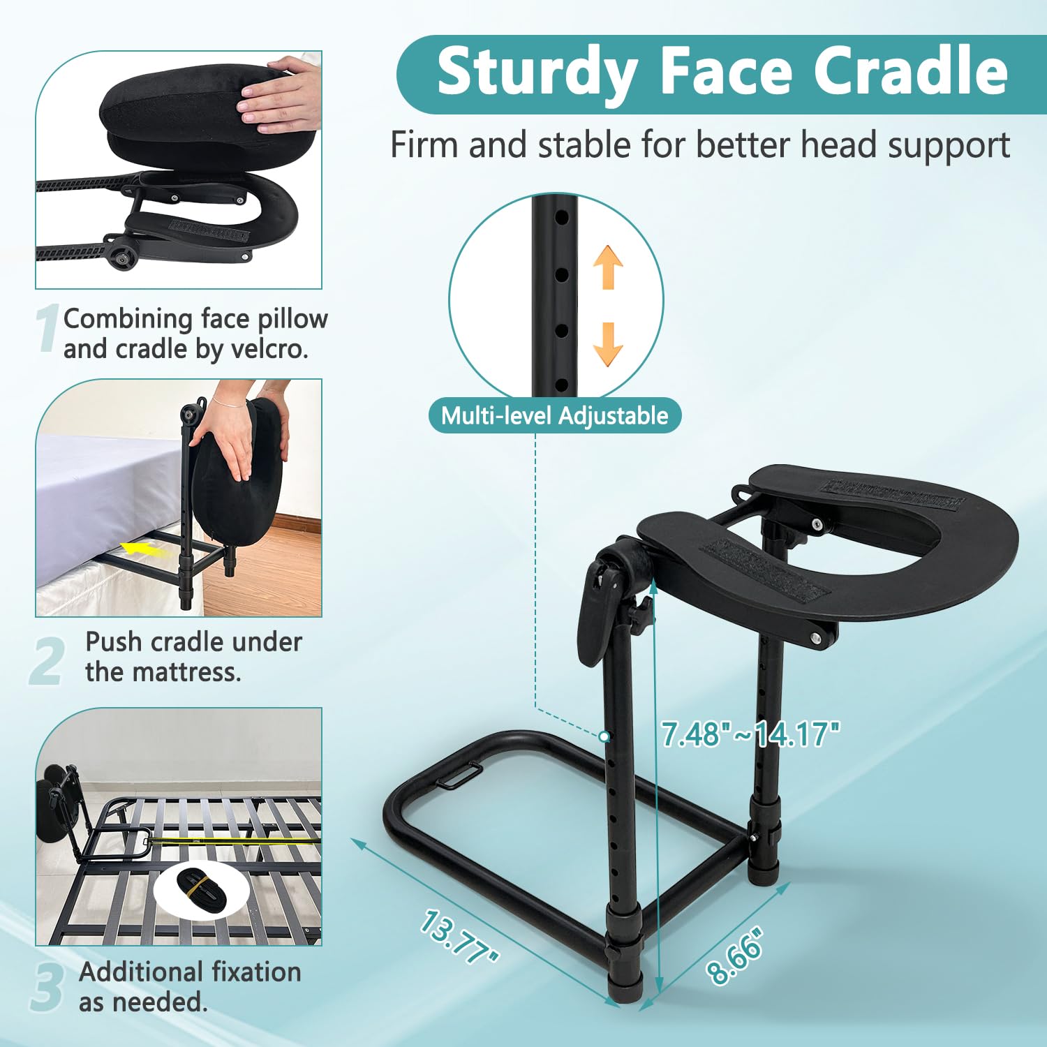 Kit de masaje para la parte superior del colchón, almohada facial para reposacabezas de masaje para colchón de cama, soporte para cabezal de masaje de cama, accesorio de masaje ajustable para colchón 5