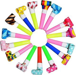 100 PCS Blowouts Noisemakers Blow Outs Whistles Party Blowers Supplies Noise Makers Speaker Props Random Color