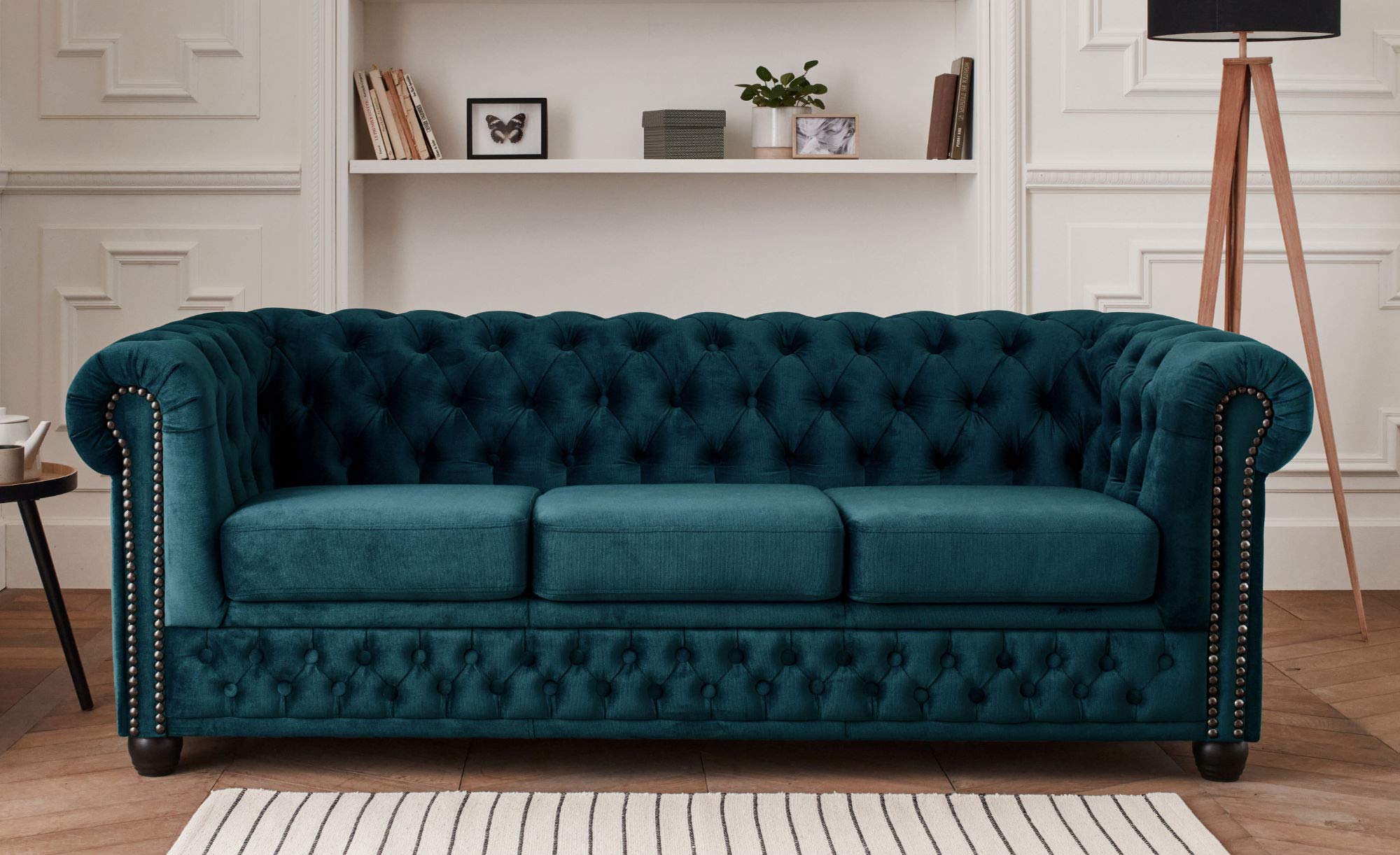 Lisa Design William - canapé Chesterfield - 3 Places - en Velours