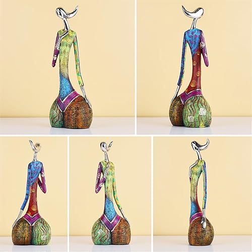 Miniatura 2 de suruim Figuras de escultura de mujer de arte abstracto, estatua colorida de personaje de yoga para decoración moderna del hogar, figura hecha a mano