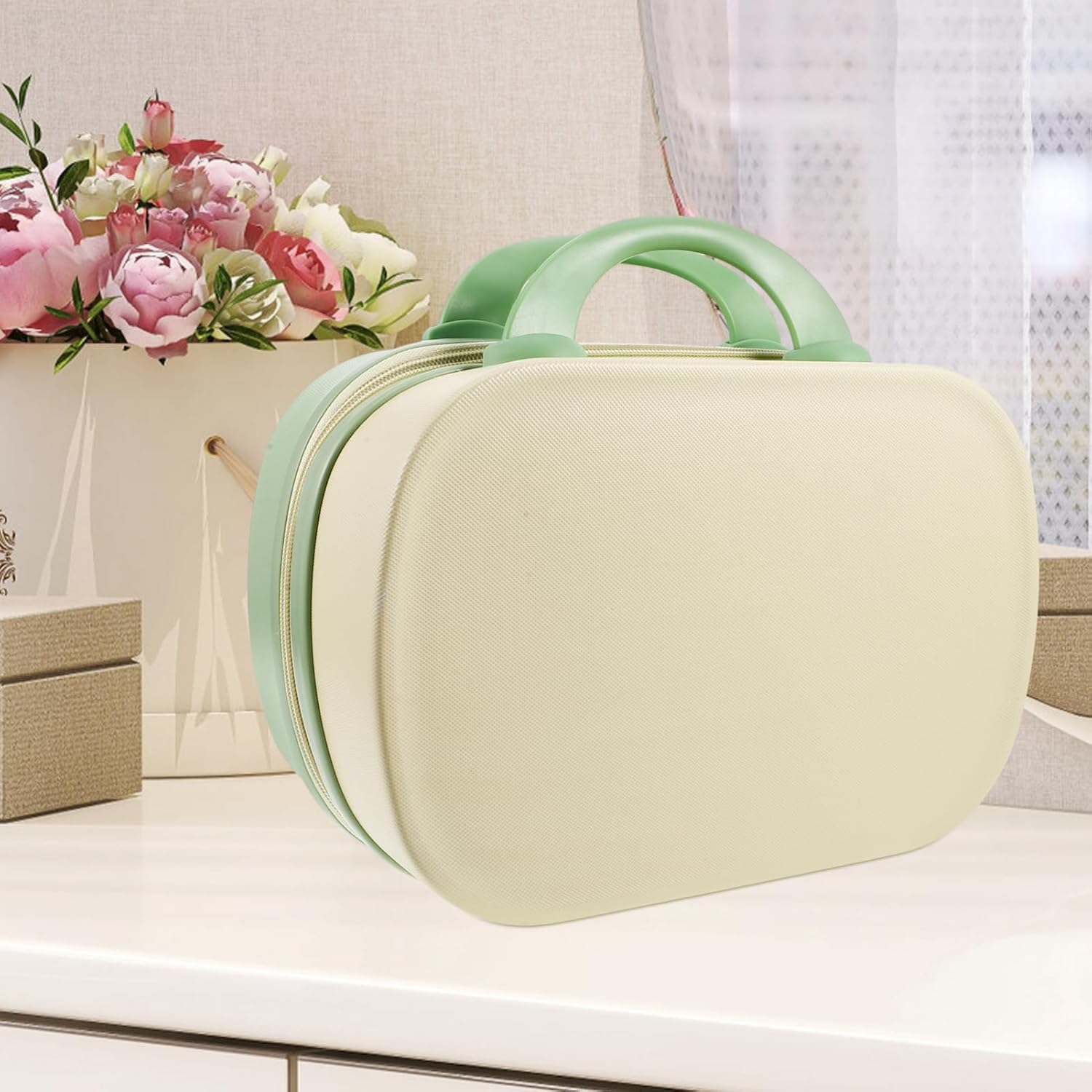 Portable Makeup Case Hardshell Travel Toiletry Bag Makeup Organizer Bag Mirror