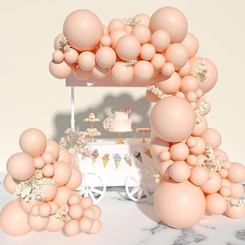 MOMOHOO Arco de globos de color naranja pastel, 120 globos de color naranja claro de 18125 pulgadas de diferentes tamaños, globos de macarrón, kit