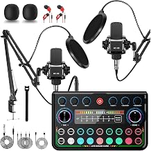 ALSO GO Upgraded Podcast Microphone Bundle, Podcast Equipment Bundle for 2, Recording Studio Equipment for Podcasting, Recording, Singing, Streaming, Gaming