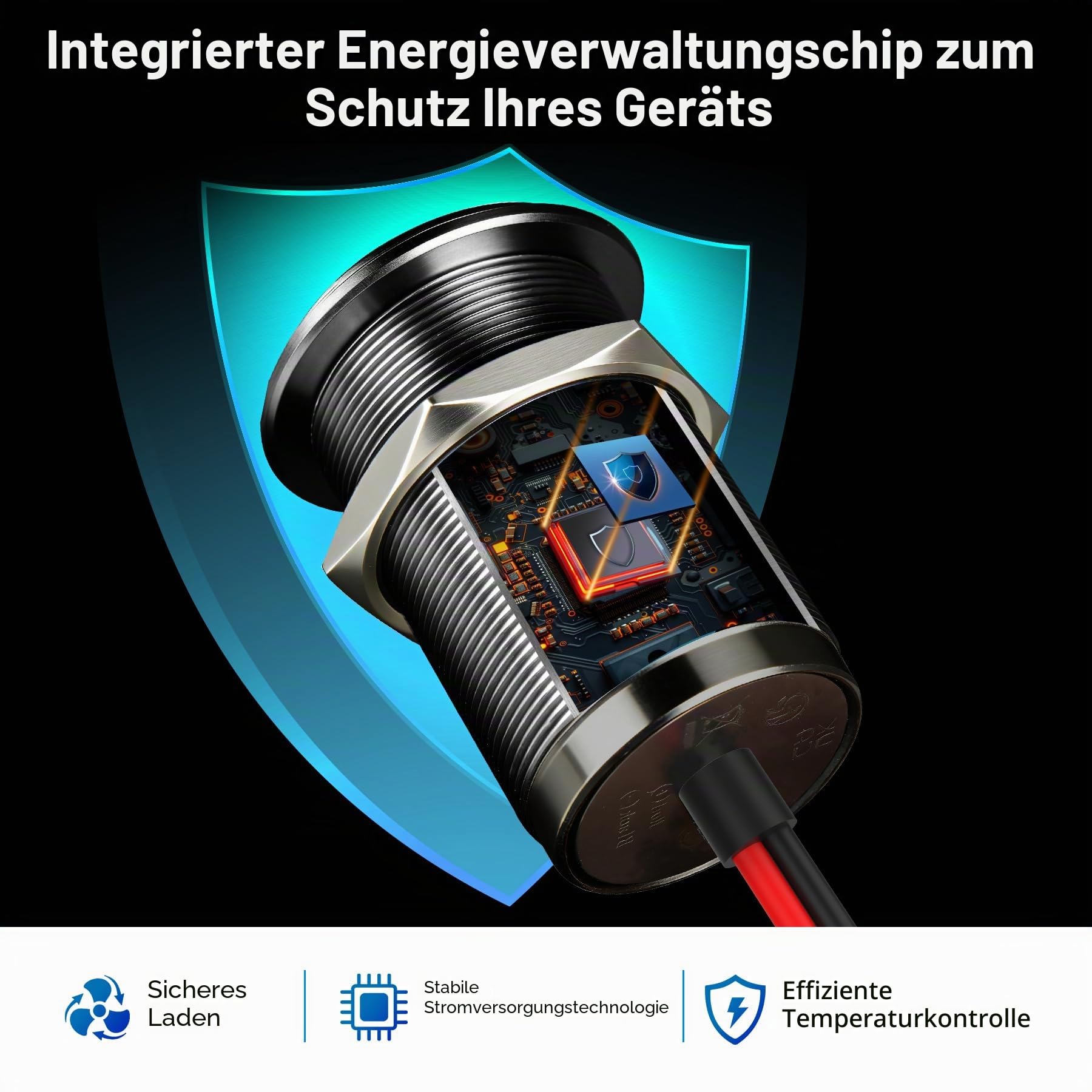 acegoo 12V USB C Steckdose 100W PD & 18W QC, Wohnmobil Auto USB Dose Buchse 12 Volt KFZ Wasserdicht Laptop Einbau Ladegerät für Camper Auto Motorrad Boot LKW Wohnwagen (1 Stück)