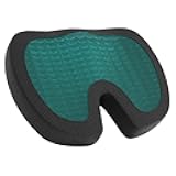 Amazon Basics Comfortable Seat Cushion for Office Chairs, Gel Enhanced Memory Foam, Non-Slip, Cooling Support for Long Sitting, Black