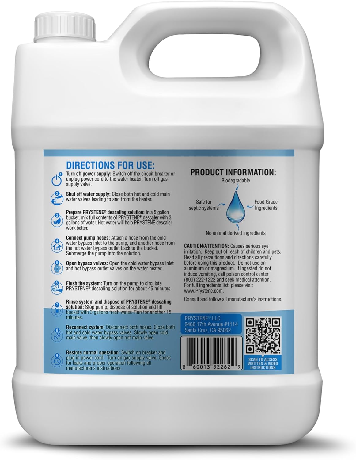 Tankless Water Heater Descaler Solution (32 Fluid Ounces) - Professional-Grade Descaler/Cleaner Restores Heating Efficiency. Easy to Use, Food Grade Ingredients, Biodegradable, Made in USA.