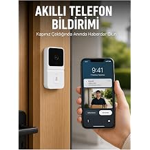 My Best Store Beyaz Wi-fi Ak ll  G r nt l  Kap  Zili Hd Kamera, Gece G r  Ve Telefon Bildirimli Kablosuz Kap  Zi