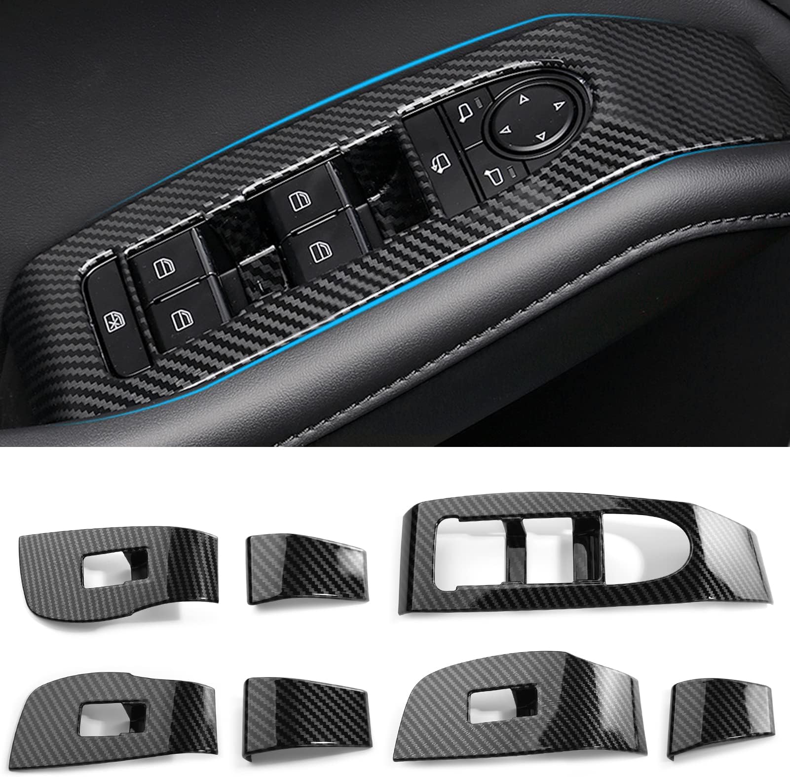 Compatible with Mazda 3 CX-30 Accessories 2026 2025 2024 2023 2022 2021 2020 Sporty Car Interior Center Console Armrest Window Lift Down Control Panel Door Lock Switch Cover Trims