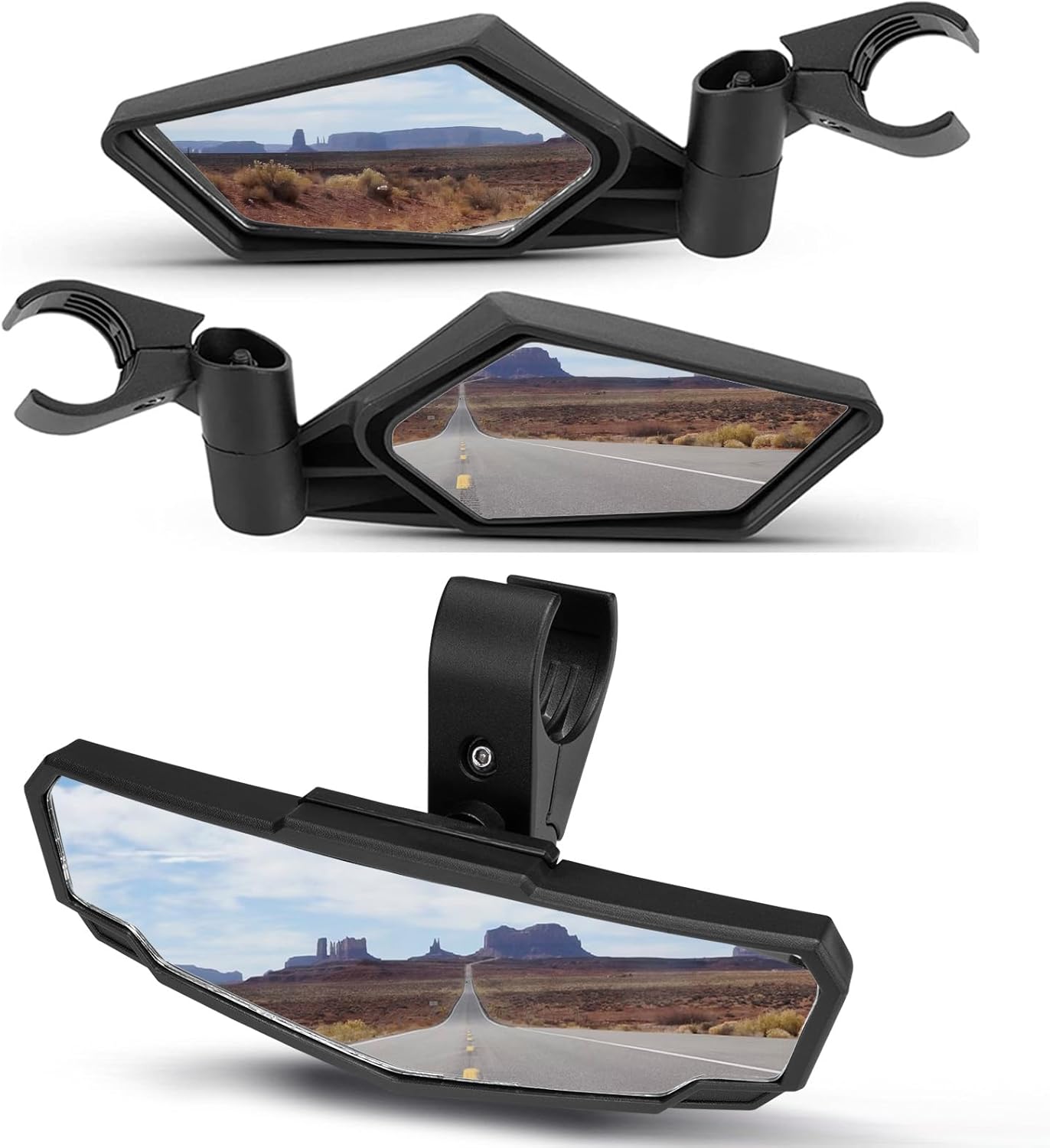 A & UTV PRO Rear View Mirror & Side Mirrors Kit for 2019