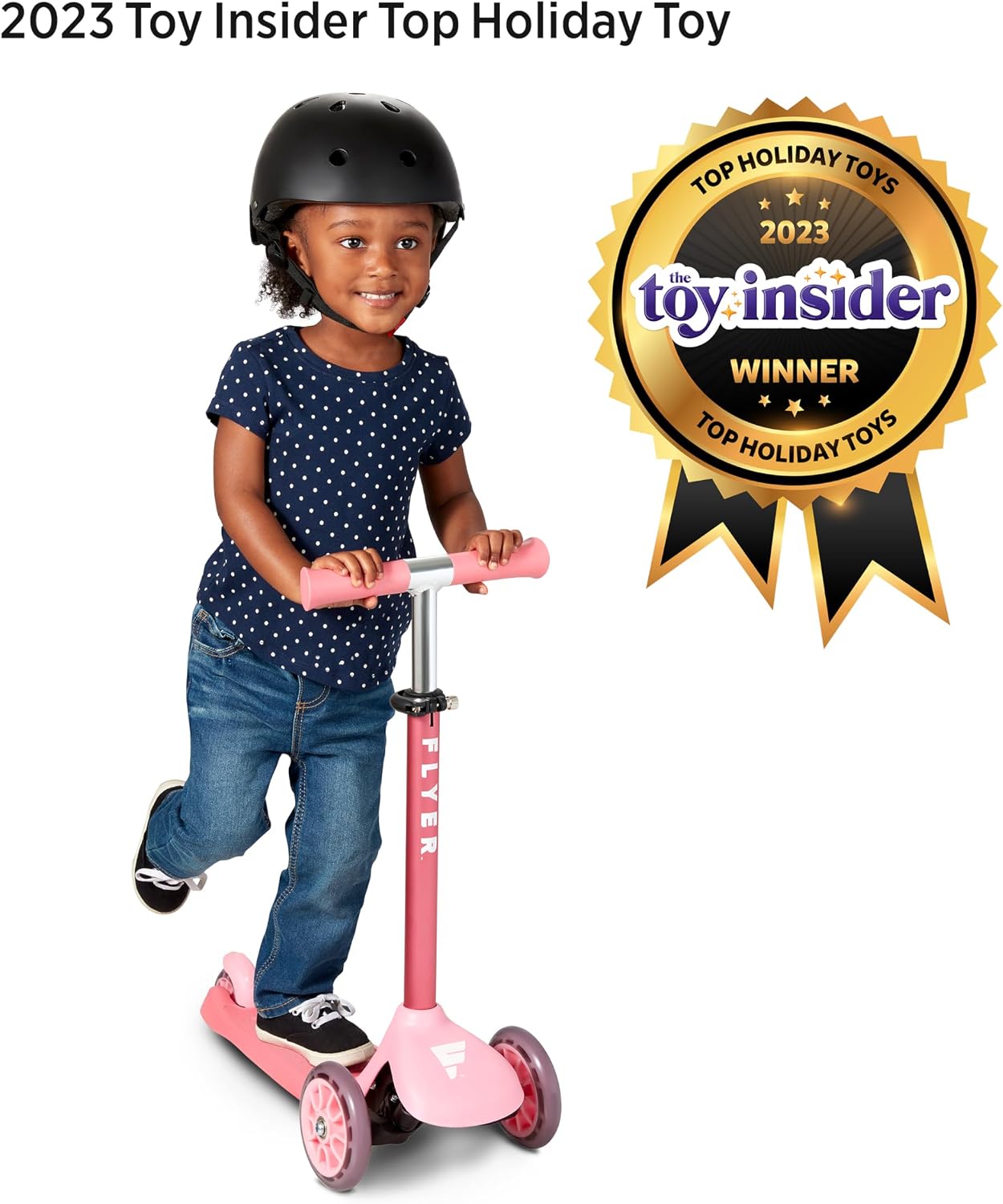 Flyer Glider Jr., Radio Flyer Lean to Steer Toddler Scooter, Pink, for Kids Ages 2-5 Years