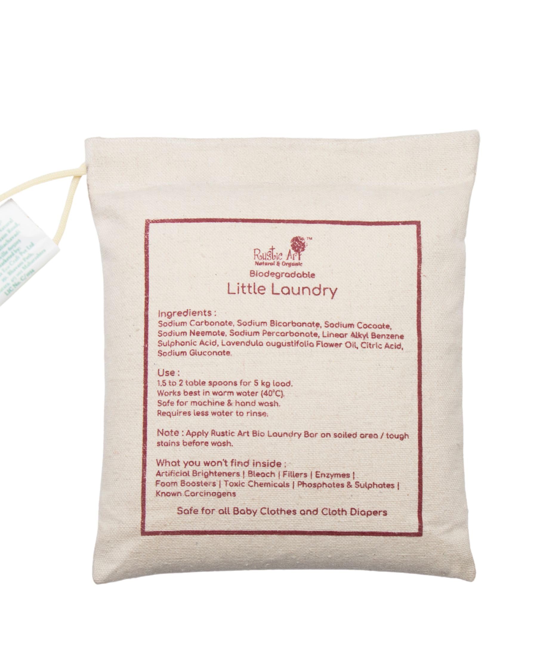 Rustic Art Natural Little Laundry Powder with Neem | Baby & Kids Clothes Laundry Powder | Front & Top Load Machine and Hand Wash | (1 Kg) - Image 2 thumbnail