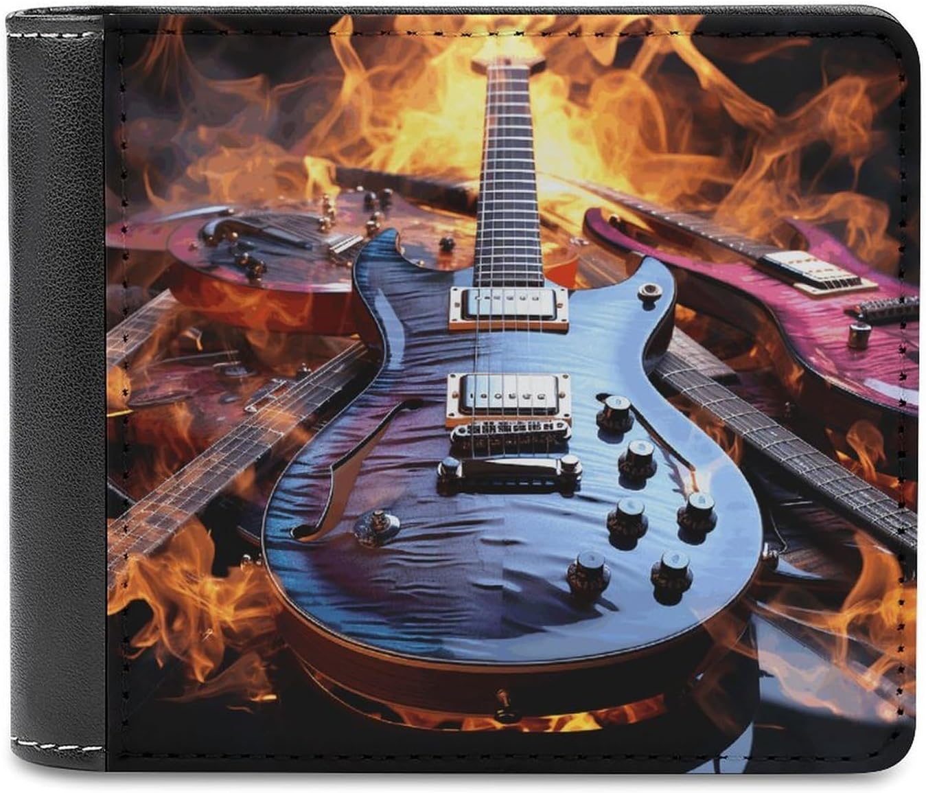 Magic Electric Guitar Music Wallet for Men Purse Credit Card Holder