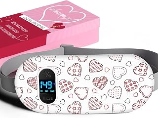 Portable Heating Pad for Period Cramps: Cordless Menstrual Heating Pad with 6 Heat Levels and 6 Massage Modes, 3s Fast Heating Gift for Women and Girl(Pink)
