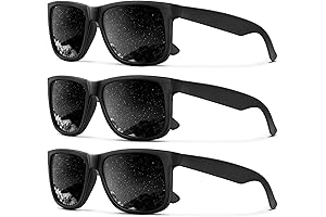 UV Protection Polarized Sunglasses for Men and Women (Matte Black, 3-Pack)