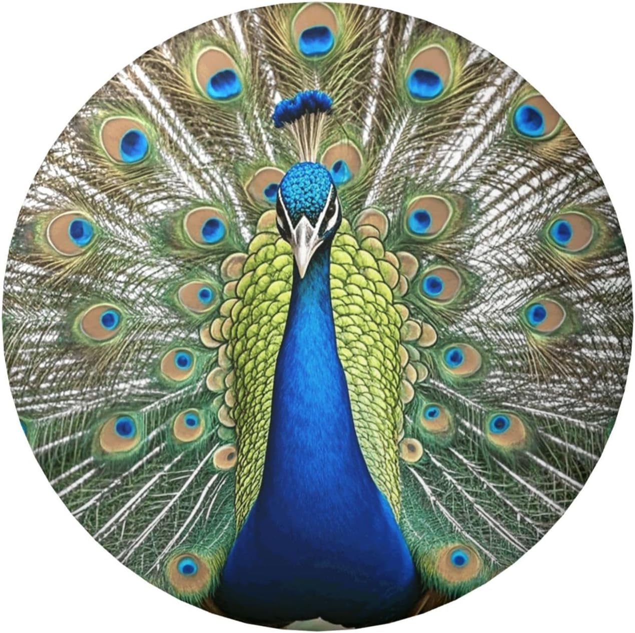 Beauty Peacock Button Pins 1 Pc, 2.4 Inch Round Button Badges Metal Personalized Picture Photo Pin Buttons Kit For Craft Supplies Christmas Diy Party Projects